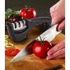 Knife Sharpener 3-Slot Quality Kitchen Knife Accessories to Repair Grind Polish Blade Professional Knife Sharpening Tool for Kitchen Knives Easy Manual Sharpener with Cut-Resistant Glove