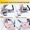 Knife Sharpener Kit CWOVRS Professional Knife Sharpening System 360° Flip Design Rotation Fixed-Angle Kitchen Chef Knife Sharpener Set with 4 Whetstones+2 Base Equiped Water Stones+1 Leather Strop
