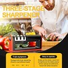 QWERO Knife Sharpener Portable Chef Kitchen Knife Sharpener 3-Stage Sharpen Knife Sharpening Tool Accessory,Helps Quickly Sharpens,Restores,Repairs and Polish Blades,for Fruit and Kitchen Knives