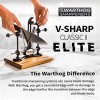 Warthog V-Sharp Classic II Elite 325 Grit Diamond Rods 3 Adjustable Angles Knife Sharpeners for Knife Set Steel Frame Construction Comes with Wooden Base Black