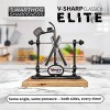Warthog V-Sharp Classic II Elite 325 Grit Diamond Rods 3 Adjustable Angles Knife Sharpeners for Knife Set Steel Frame Construction Comes with Wooden Base Black