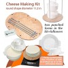 Cheese Making Kit Wooden Cheese Press diameter 11.2 in and 2 Cheese Molds 1.2 L -Сheese Press for Home Cheese Making Pressure up to 50 Pounds colorless