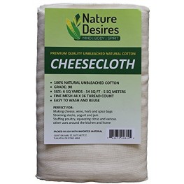 Nature Desires Cheesecloth Unbleached Grade 90 Natural Cotton Cloth