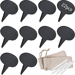 22 Pieces Cheese Markers Set Natural Slate Cheese Labels Cheese Name Tags Cheese Chalkboard for Cupcake Toppers for Wedding Birthday Cocktail Parties Dinner Food