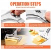 2 Pieces Stainless Steel Wire Cheese Slicer with Cheese Plane Tool Adjustable Thickness Cheese Cutter for Soft Semi-Hard Hard Cheeses Kitchen Cooking Tool Grey