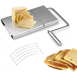Cheese Slicer with Stainless Steel Wire Restaurant Easy Clean Home Kitchen Accurate Size Scale Cheese Cutter for Cheese Butter Equipped 5 Replacement Wires inside