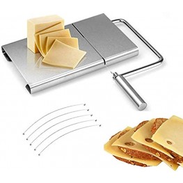 Endurance Stainless Steel Modern Cheese Slicer Stainless Steel Cheese Cutter,Wire Cheese Slicer for Cheese Butter Equipped with 5Replaceable Cheese Slicer Wires