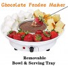 Chocolate Fondue Maker 110V Electric Chocolate Melting Pot Set with 4 Steel Forks Stainless Steel Bowl Serving Tray Upgraded Heating Material for Quick Melting