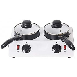 Chocolate Melter Electric Hot Chocolate Melting Tempering Machine Double Pots Capacity 4.4lbs White Double Pot