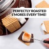Nostalgia Indoor Electric Stainless Steel S'mores Maker with 4 Compartment Trays for Graham Crackers Chocolate Marshmallows and 2 Roasting Forks Brown