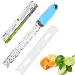 Hoshen 5 Colors Stainless Steel Lemon Grater Multifunctional Cheese Grater Sharp Stainless Steel Blade and Protective Cover Safe Dishwasher Blue