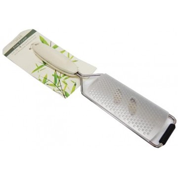 Natural Home Stainless Steel and Molded Bamboo Fine Cheese Grater Natural