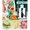 Rotary Cheese Grater Shredder Ourokhome Round Mandolin Slicer Vegetable Cutter with 3 Stainless Steel Drum Blades Food Grinder for Veggie Potato Carrot Nuts Garlic Radish etc. Emerald