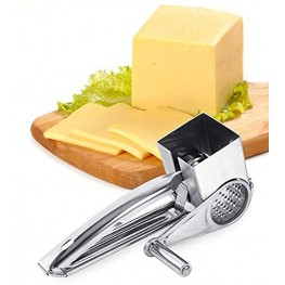 Rotary Cheese Grater with Handle Stainless Steel Cheese Graters Handheld for Household Kitchen Tools