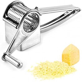Rotary Cheese Grater,Thicken Stainless Steel Kitchen Vegetable Shredder,Multifunctional Super Sharp Grater for Cheese Vegetables Chocolate