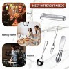 14 Pieces Cheese Butter Spreader Knives Set Stainless Steel Cheese Slicer Butter Spreader Knives with Stainless Steel Handles Mini Serving Tongs Spoons and Forks for Butter and Pastry Making Silver