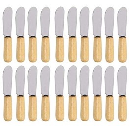 CLWXHS 20-Pack Butter Spreader Stainless Steel Sandwich Cream Cheese Knives Set Wood Handle 4-inch
