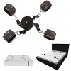 EXREIZST Expandable Metal Spreader Bar with 4 Adjustable Leather Straps Set Silver and Brown