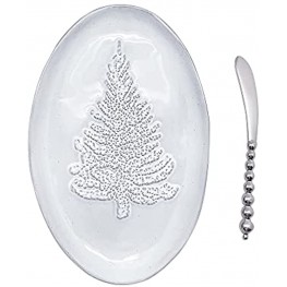 MARIPOSA Ceramic Tree Oval Plate & Beaded Spreader