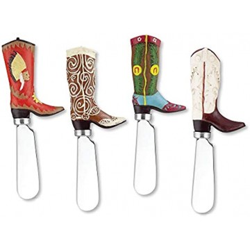 Supreme Housewares Cowboy Boot Knife Cheese Spreaders Set of 4