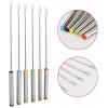 6Pcs Stainless Steel Forks Dessert Server Skewer Fondue Pot Forks Kitchen Tool Tableware Perfect for Cheese Meat Chocolate Dessert