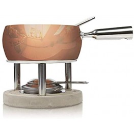 Boska Holland Fondue Set 1-Liter Copper Pot with Concrete Base Life Collection