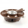 Chocolate Fondue Maker 110V Electric Chocolate Melting Pot Set with Stainless Steel Bowl Serving Tray 4 Steel Forks Brown