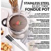 Nostalgia FPS200 6-Cup Stainless Steel Electric Fondue Pot with Temperature Control 6 Color-Coded Forks and Removable Pot Perfect for Chocolate Caramel Cheese Sauces and More