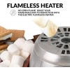 Nostalgia LSM400 Indoor Electric Stainless Steel S'mores Maker with 4 Lazy Susan Compartment Trays for Graham Crackers Chocolate Marshmallows and 4 Roasting Forks