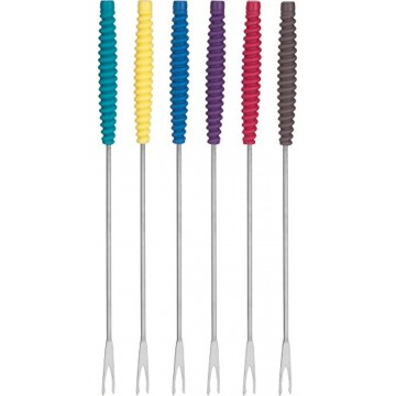 Trudeau Meat Forks with Silicone Handles Fondue Set Standard Multicolored
