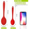 4 Pack Silicone Mixing Spoons Set Nonstick Kitchen Spoons Cooking Baking Spoons for Kitchen Cooking Stirring Large and Small Red Black