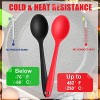 4 Pack Silicone Mixing Spoons Set Nonstick Kitchen Spoons Cooking Baking Spoons for Kitchen Cooking Stirring Large and Small Red Black