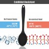 4 Pieces Silicone Nonstick Mixing and Slotted Spoons Set Large Silicone Serving Slotted Spoon Nonstick Heat Resistant Spoons for Kitchen Baking Stirring Draining Tools Black
