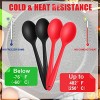 4 Pieces Small Multicolored Silicone Spoons Nonstick Kitchen Spoon Silicone Serving Spoon Stirring Spoon for Kitchen Cooking Baking Stirring Mixing Tools Red Black