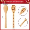 6 Pieces Christmas Wooden Spoons Set Burned Cooking Utensil Spoon Kitchen Spoon Decoration for Christmas Party House Kitchen Supplies