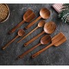 7pcs Long Handle Wooden Cooking Utensil Set Non-stick Pan Kitchen Tool,NAYAHOSE Wooden Cooking Spoons and Spatulas by UBae 7pcs Set