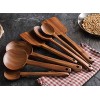7pcs Long Handle Wooden Cooking Utensil Set Non-stick Pan Kitchen Tool,NAYAHOSE Wooden Cooking Spoons and Spatulas by UBae 7pcs Set