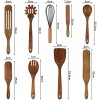Afwan 2 in 1 Spurtle and Spatula Kitchen Set Tools 9 PCS Wooden Spatula for cooking Wooden Spurtle Utensil tools as seen on TV Non-stick Cookware Utensils and Wooden Cooking Spoons for Mixing Serving