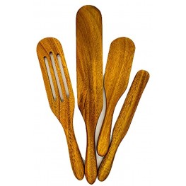 AS SEEN ON TV 4pc Spurtle Set ALL NATURAL KAYES Kitchen Spurtle Kitchen Tool Premium Spurtle Kitchen Utensil Wooden Kitchen Spurtles Wooden Kitchen Utensils Cooking Spoons