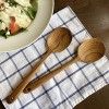FAAY 2 Teak Serving Spoons 9.5 Inches Wooden Spoon Small Cooking Spoon Salad Servers Handcrafted from High Moist Resistance Teak 100% Healthy Utensils