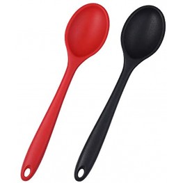 GARCENT 2Pcs Silicone Mixing Spoons High Heat Resistant Oval Nonstick Cookware Spoon for Cooking Stirring Mixing Baking