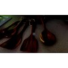 GEEKHOM Wooden Spoons for Cooking 6-Piece Wood Kitchen Utensil Set for Non Stick Cookware with Natural Teak Wooden Spatula,Slotted Spatula,Salad Fork