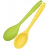 LARCISO 4 Pieces 10.6 Silicone Spoon Heat-Resistant Non Stick Food Grade Cooking Spoon for Mixing Baking Stirring Turning Scraping for Kitchen