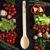 Mr.Art Wood Large Wooden Spoon – Heavy Duty 17 Long Handmade Cooking Spoon with a Scoop and Heat-Proof Leather Loop Big Spoon for Stirring Mixing Cajun Crawfish Boil and Wall Décor.