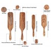 NADDHIRE Natural Teak Wood Spurtle Set of 4 Pcs | Spurtles Kitchen Tools As Seen On Tv | Wooden Utensils for Cooking Stirring Mixing and Serving Food