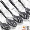 Ram Pro kitchen Slotted Spoons for Cooking Made of Heat Resistant Nylon with Plastic Handle Ideal for use with Non-Stick Pots and Pans Black Pack Of 3