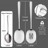 SOLEADER X-Large Serving Spoons Set 12 Inch Slotted Spoon and Serving Spoon Premium Spoons Silverware Cooking Spoon Pasta Spoon Mixing Spoon Foodgrade 18 8 Stainless Steel Pack of 2