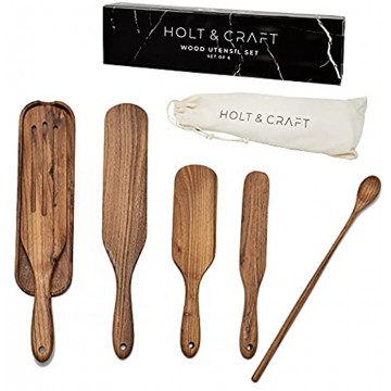 Spurtle Kitchen Tool Wooden Spurtle Set of 6 Spatula Set Spurtles Kitchen Tools as seen on tv Cooking Utensil set Wooden Kitchen Utensil Set Wok Non Stick Wooden Spatula Spoon Rest