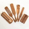 Spurtle Set 7 Pcs Wooden Kitchen Utensils Set Premium TEAK and ACACIA Wooden Kitchen Utensils for Cookware Healthy Hard and Durable Wood Kitchen Utensils for Soup and Salad Stir By Kapionu Trade