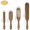 Spurtle Wooden Cooking Utensils 4 Pack Enkrio Wood Spatula Set for Nonstick Cookware Spurtles Kitchen Tools Wooden for Stirring Mixing Serving Scrapping Scooping